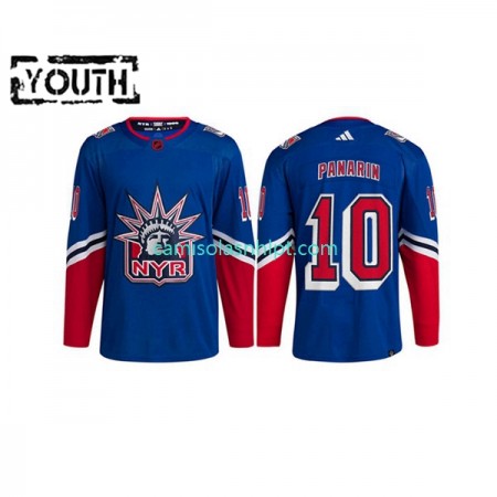 Camiseta New York Rangers Artemi Panarin 10 Adidas 2022-2023 Reverse Retro Azul Authentic - Criança